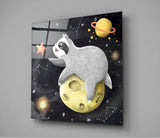 Laziness on the Moon Glass Wall Art | Insigne Art Design