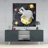 Laziness on the Moon Glass Wall Art | Insigne Art Design