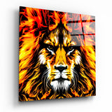 Lion Glass Wall Art | Insigne Art Design