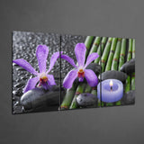 Purple Orchid Mega Glass Wall Art | Insigne Art Design