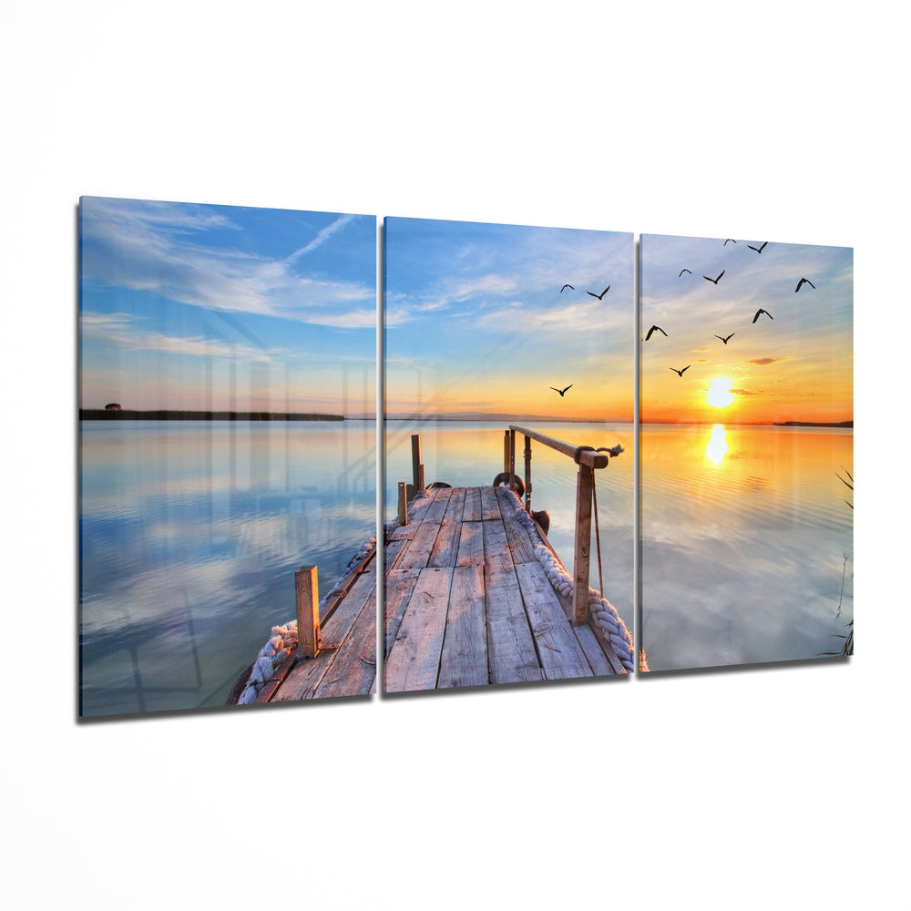 Sunset on the Beach Mega Glass Wall Art | Insigne Art Design