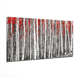 Red Forest Glass Wall Art | Insigne Art Design