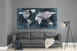 World Map Mega Glass Wall Art | Insigne Art Design