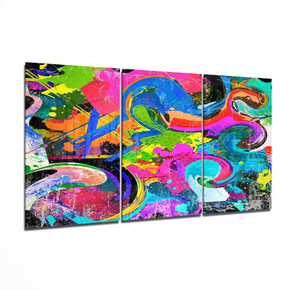 Dance of Colors Glass Wall Art | Insigne Art Design