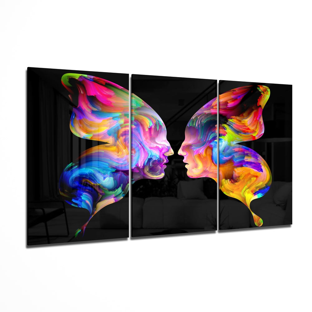 Two Sides of a Butterfly Glass Wall Art | Insigne Art Design