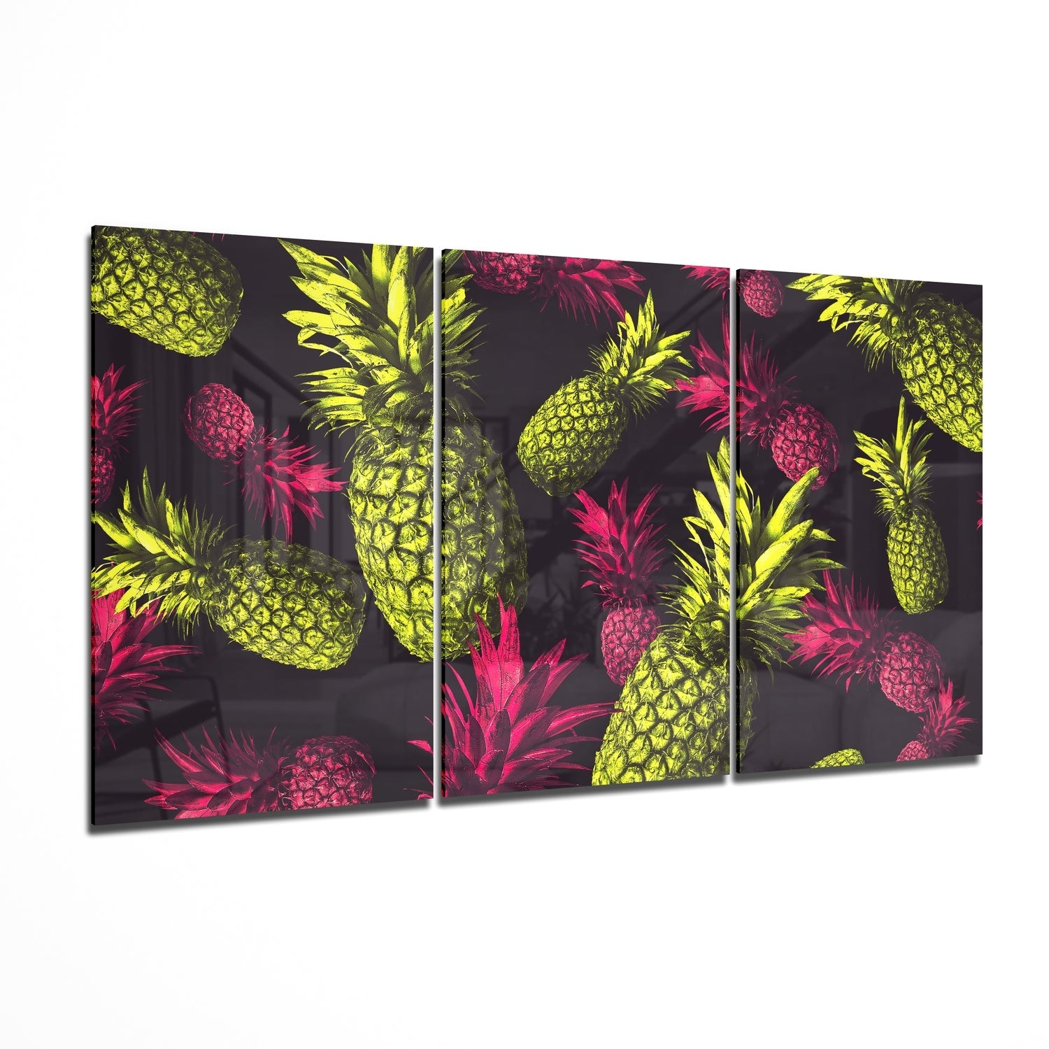 Pineapples Glass Wall Art | Insigne Art Design