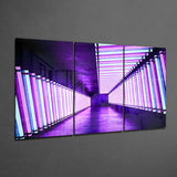 Purple Corridor Glass Wall Art | Insigne Art Design