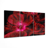 Red Flower Glass Wall Art | Insigne Art Design