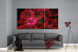 Red Flower Glass Wall Art | Insigne Art Design