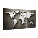 World Map Glass Wall Art | Insigne Art Design