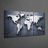 World Map Glass Wall Art | Insigne Art Design