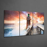 Lighthouse and Pier Glass Wall Art | Insigne Art Design