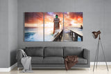 Lighthouse and Pier Glass Wall Art | Insigne Art Design