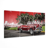 Red Classic Car Glass Art | Insigne Art Design