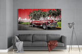 Red Classic Car Glass Art | Insigne Art Design