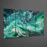 Waves 4 Pieces Mega Glass Wall Art (59"x36") | Insigne Art Design