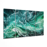 Waves 4 Pieces Mega Glass Wall Art (59"x36") | Insigne Art Design