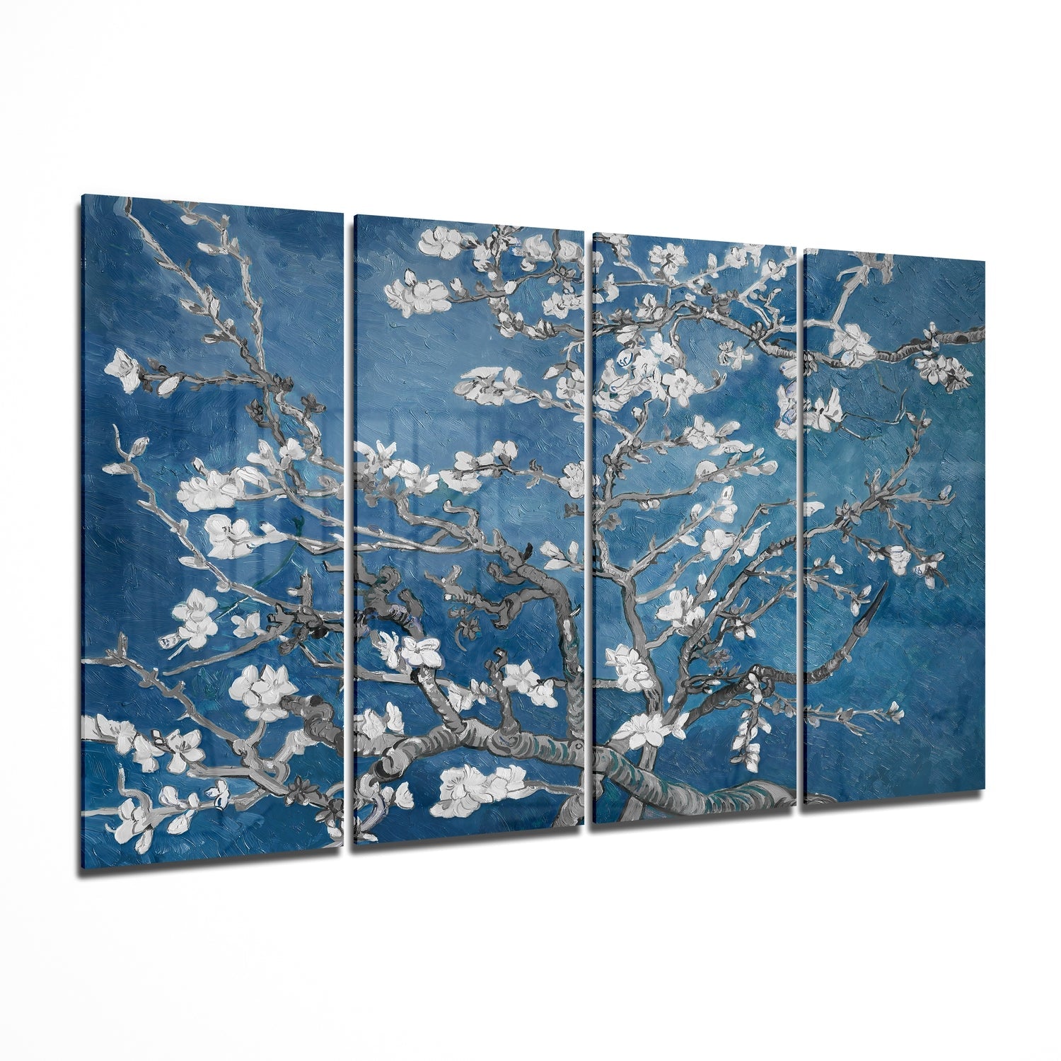Sakura 4 Pieces Mega Glass Wall Art (59"x36") | Insigne Art Design