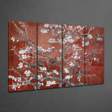 Sakura 4 Pieces Mega Glass Wall Art (59"x36") | Insigne Art Design