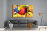 Parrot 4 Pieces Mega Glass Wall Art (59"x36") | Insigne Art Design