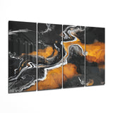 Marble Lava 4 Pieces Mega Glass Wall Art (59"x36") | Insigne Art Design