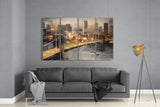 Manhattan 4 Pieces Mega Glass Wall Art (59"x36") | Insigne Art Design