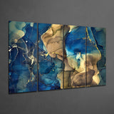 Marble 4 Pieces Mega Glass Wall Art (59"x36") | Insigne Art Design