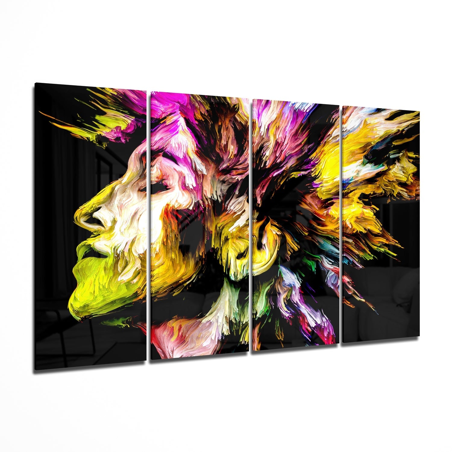 Feel the Music 4 Pieces Mega Glass Wall Art (59"x36") | Insigne Art Design