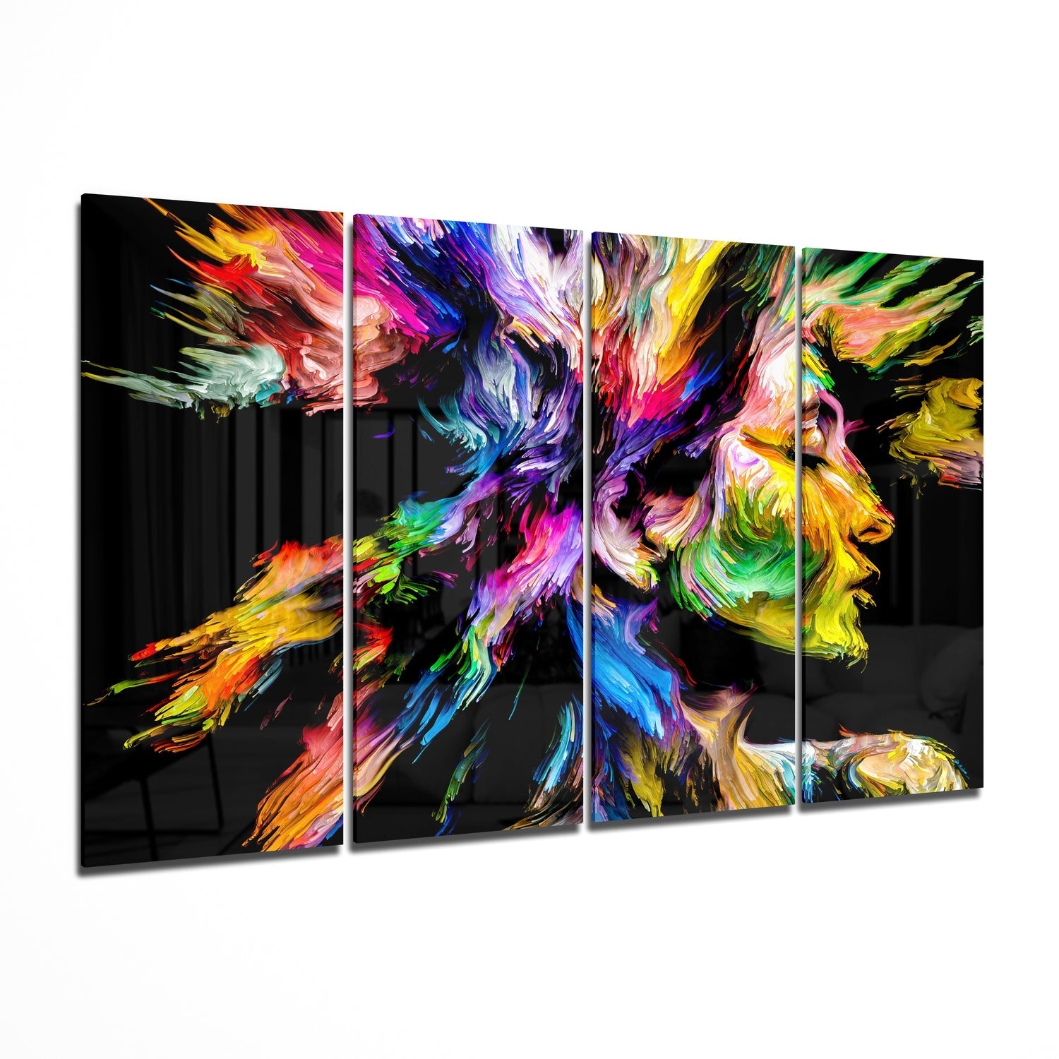 Feel the Music 4 Pieces Mega Glass Wall Art (59"x36") | Insigne Art Design