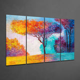 Tree of Life 4 Pieces Mega Glass Wall Art (59"x36") | Insigne Art Design