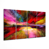 Colorful Clouds 4 Pieces Mega Glass Wall Art (59"x36") | Insigne Art Design