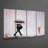 Banksy 4 Pieces Mega Glass Wall Art (59"x36") | Insigne Art Design