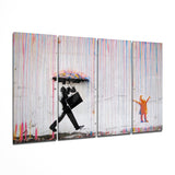 Banksy 4 Pieces Mega Glass Wall Art (59"x36") | Insigne Art Design