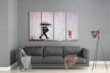 Banksy 4 Pieces Mega Glass Wall Art (59"x36") | Insigne Art Design