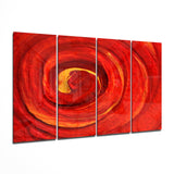 Red Vortex 4 Pieces Mega Glass Wall Art (59"x36") | Insigne Art Design