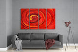 Red Vortex 4 Pieces Mega Glass Wall Art (59"x36") | Insigne Art Design