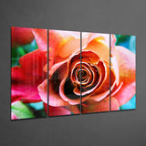 Rose 4 Pieces Mega Glass Wall Art (59"x36") | Insigne Art Design