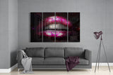 Lips 4 Pieces Mega Glass Wall Art (59"x36") | Insigne Art Design