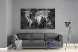 World Map 4 Pieces Mega Glass Wall Art (59"x36") | Insigne Art Design