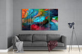 Colorful Touches 4 Pieces Mega Glass Wall Art (59"x36") | Insigne Art Design