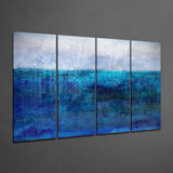 Blue Horizon 4 Pieces Mega Glass Wall Art (59"x36") | Insigne Art Design