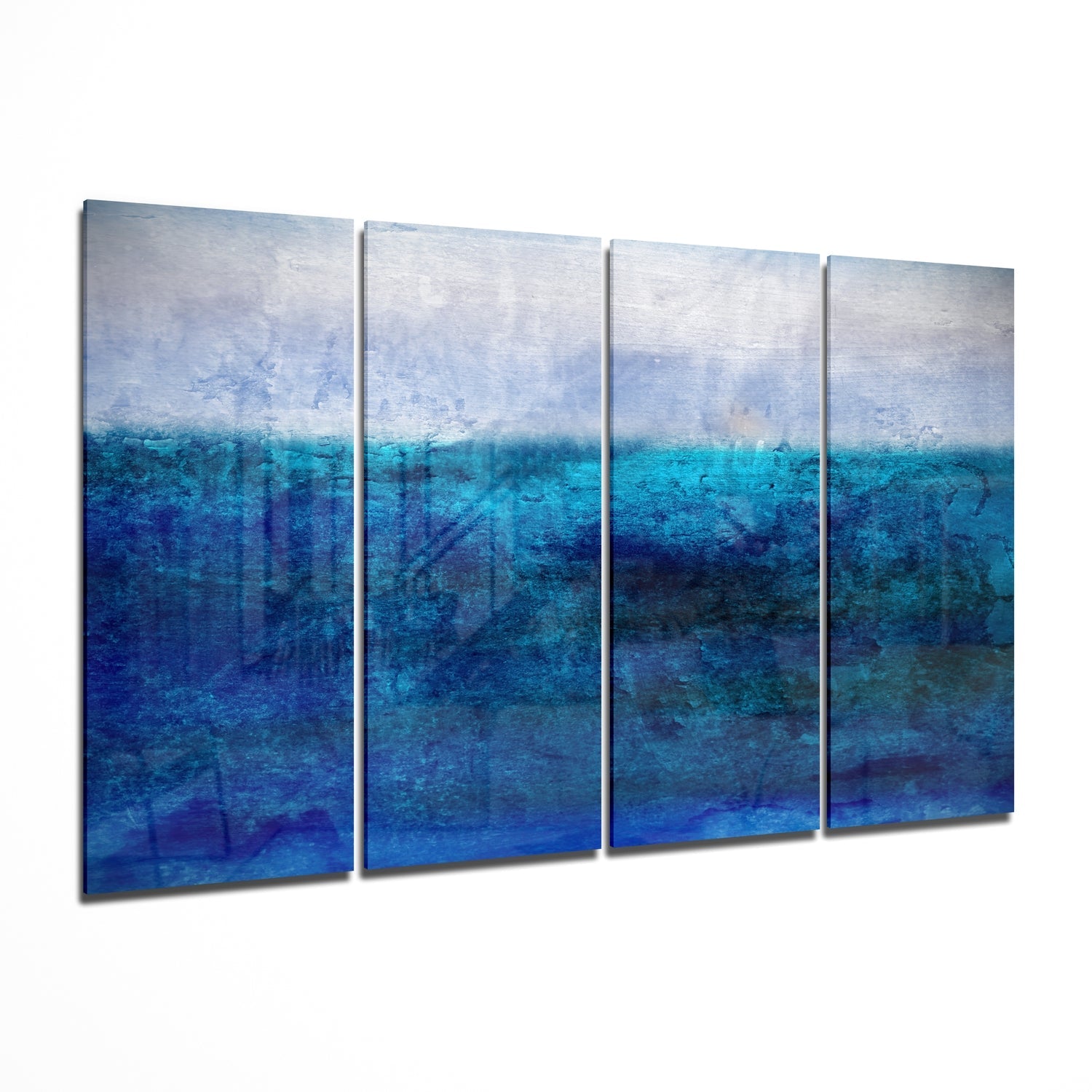 Blue Horizon 4 Pieces Mega Glass Wall Art (59"x36") | Insigne Art Design