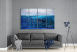 Blue Horizon 4 Pieces Mega Glass Wall Art (59"x36") | Insigne Art Design