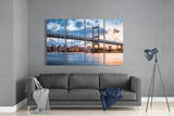 Sunset in Manhattan 4 Pieces Mega Glass Wall Art (59"x36") | Insigne Art Design