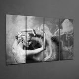 Dancing with Smoke 4 Pieces Mega Glass Wall Art (59"x36") | Insigne Art Design