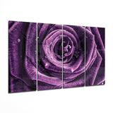 Purple Rose 4 Pieces Mega Glass Wall Art (59"x36") | Insigne Art Design