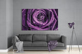 Purple Rose 4 Pieces Mega Glass Wall Art (59"x36") | Insigne Art Design