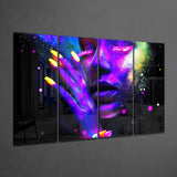 Women  4 Pieces Mega Glass Wall Art (59"x36") | Insigne Art Design