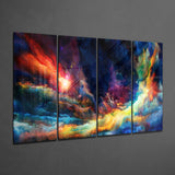 Colorful Space 4 Pieces Mega Glass Wall Art (59"x36") | Insigne Art Design