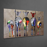 Zebras 4 Pieces Mega Glass Wall Art (59"x36") | Insigne Art Design